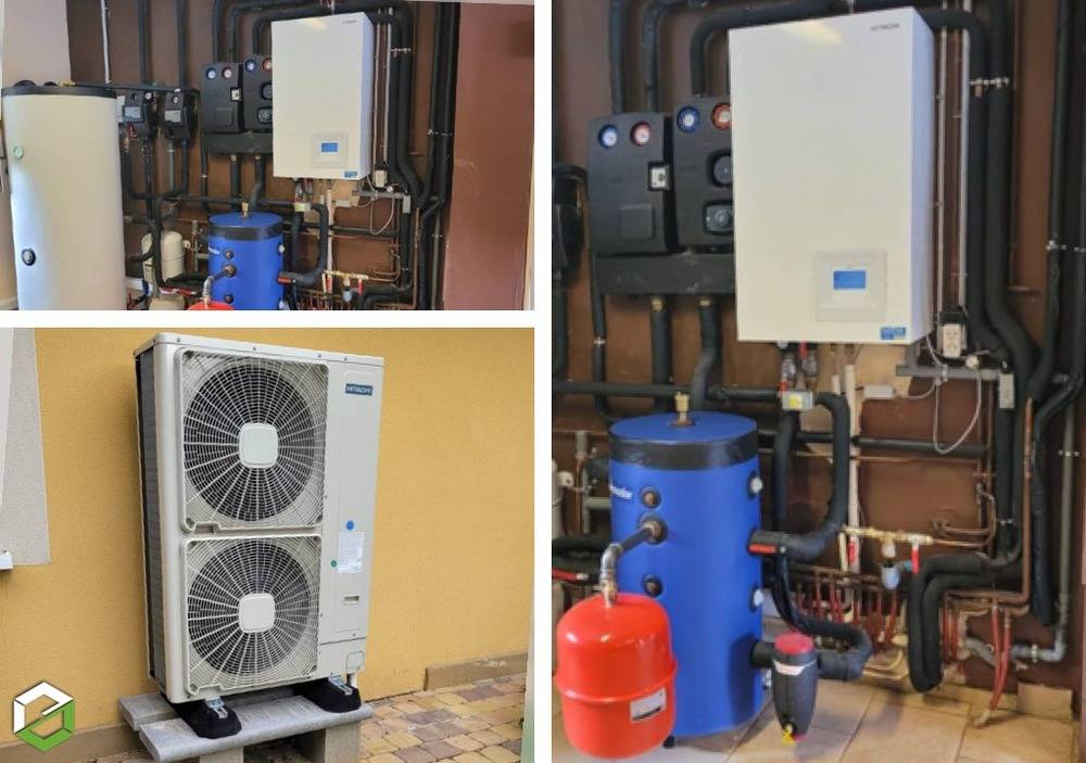 Installation d'une pompe à chaleur HITACHI + relève ballon solaire
