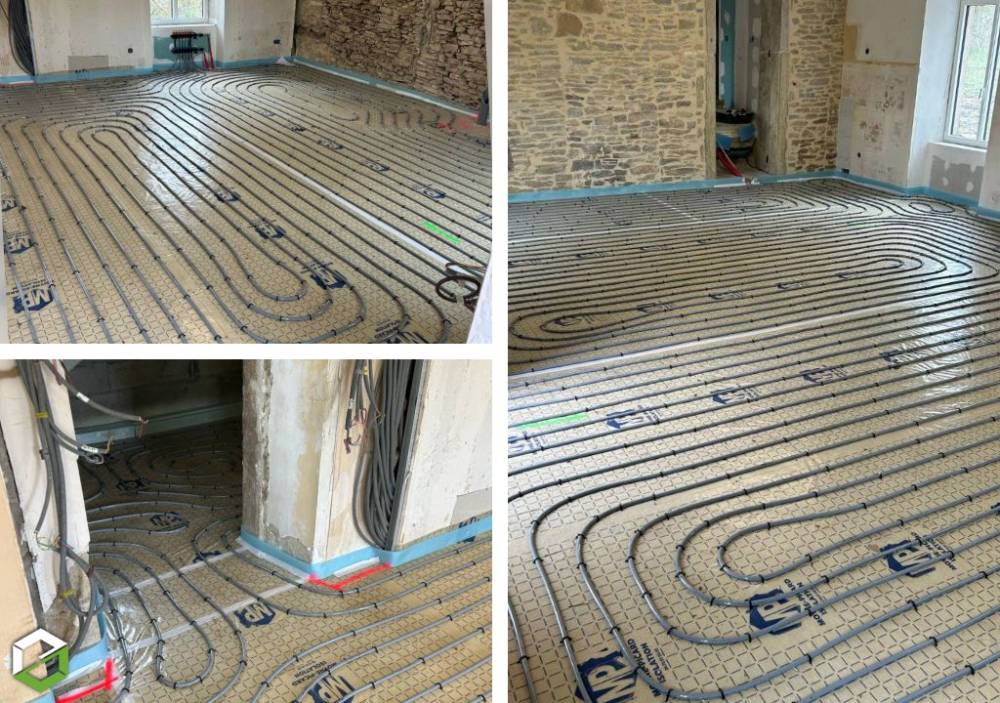 Réalisation d'un réseau de plancher chauffant dans une maison en rénovation CREMIEU