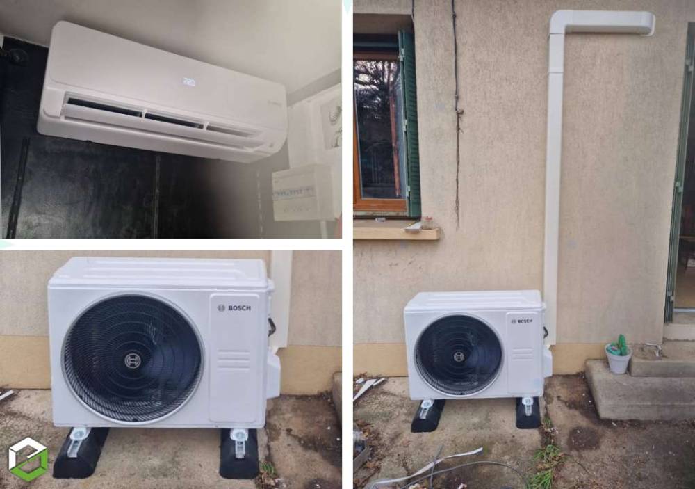 Installation de Climatisation réversible BOSCH dans une maison CREMIEU