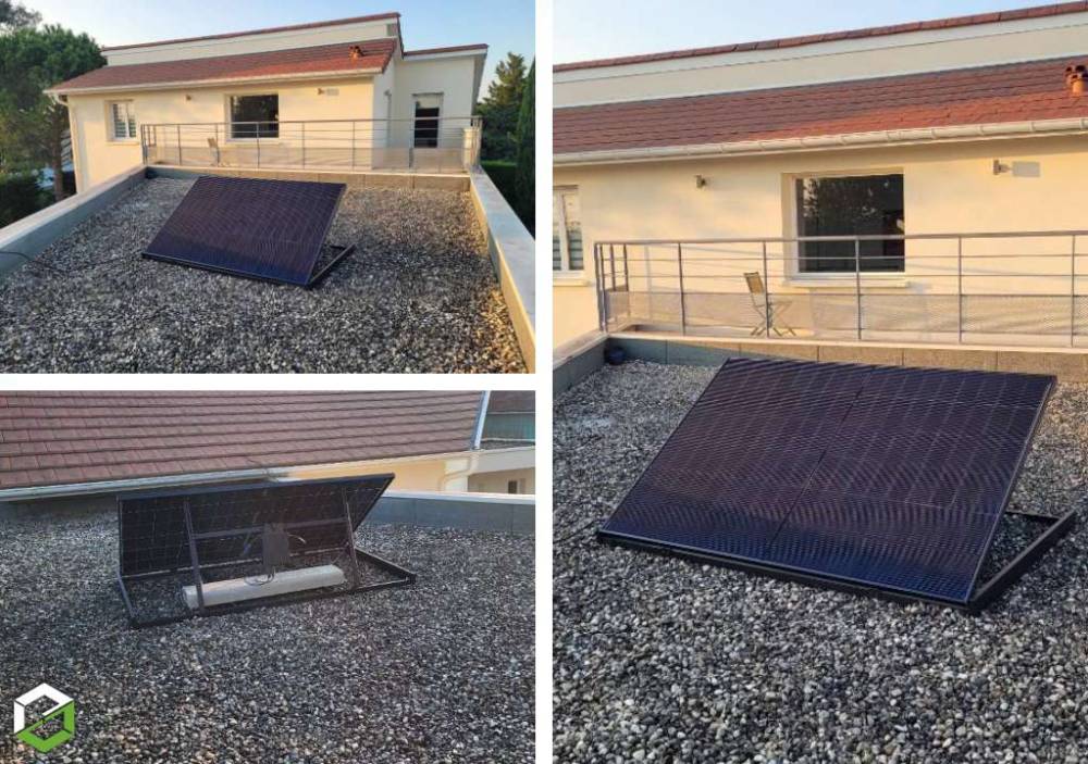 Pose d'un panneau photovoltaïque Tourne - Sol 420 BG GENAS