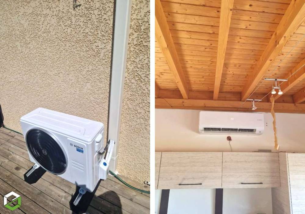 Installation d'une climatisation BOSCH CLIMATE 6000i dans une maison à Villemoirieu