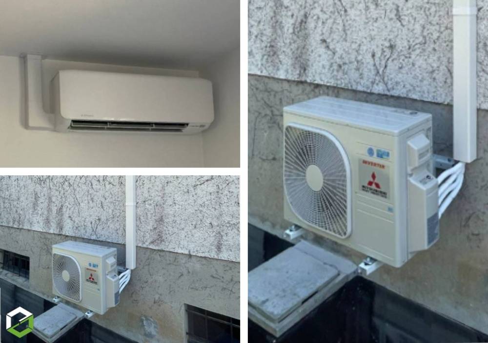 Installation de Climatisation BI-SPLIT MITSUBISHI HEAVY INDUSTRIES dans une maison OPTEVOZ