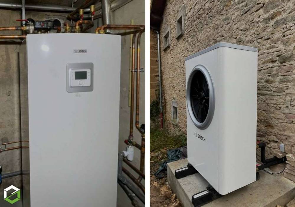 Installation d'une pompe à chaleur air eau BOSCH 7000 L ISLE D ABEAU