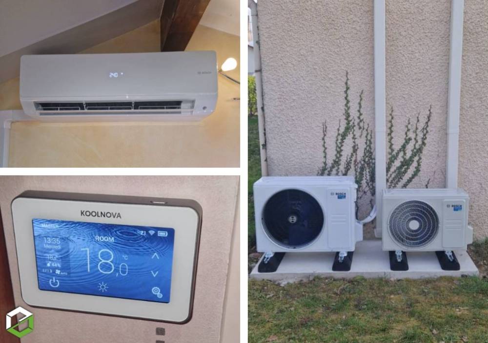 Installation d'un gainable et d'un monosplit BOSCH dans une maison TIGNIEU JAMEYZIEU