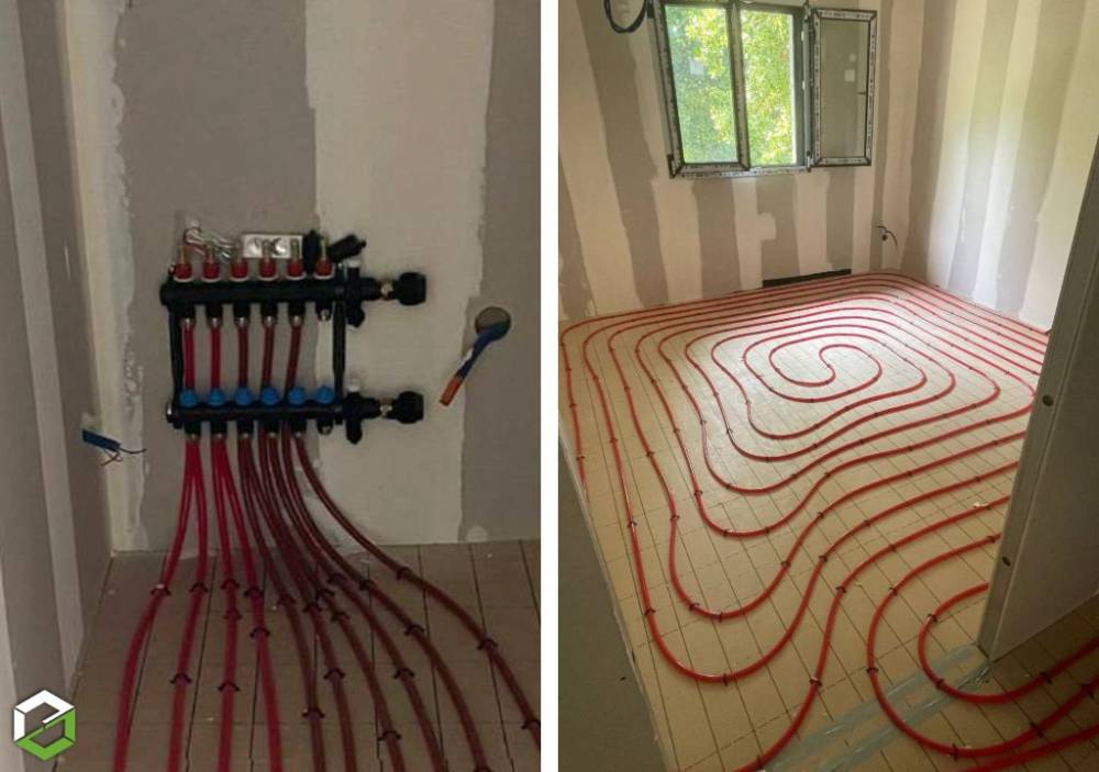Installation d'un plancher chauffant  rafraichissant dans une maison neuve   PEROUGE