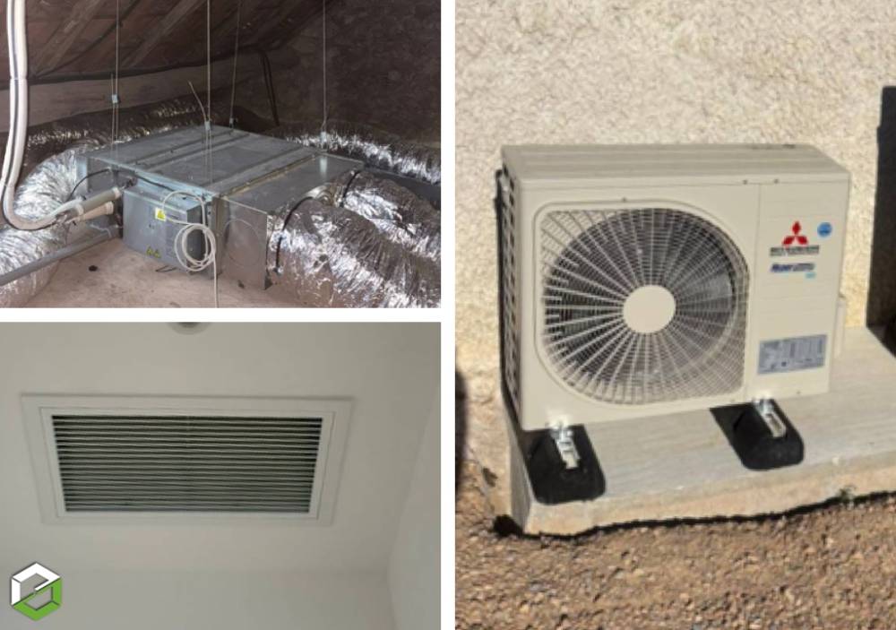 Installation de climatisation réversible MIitsubishi Heavy Industries gainable